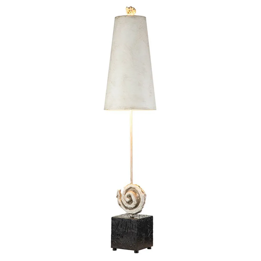 Luminaire de Table Swirl Flambeau Haute Résine Noir et Blanc E27