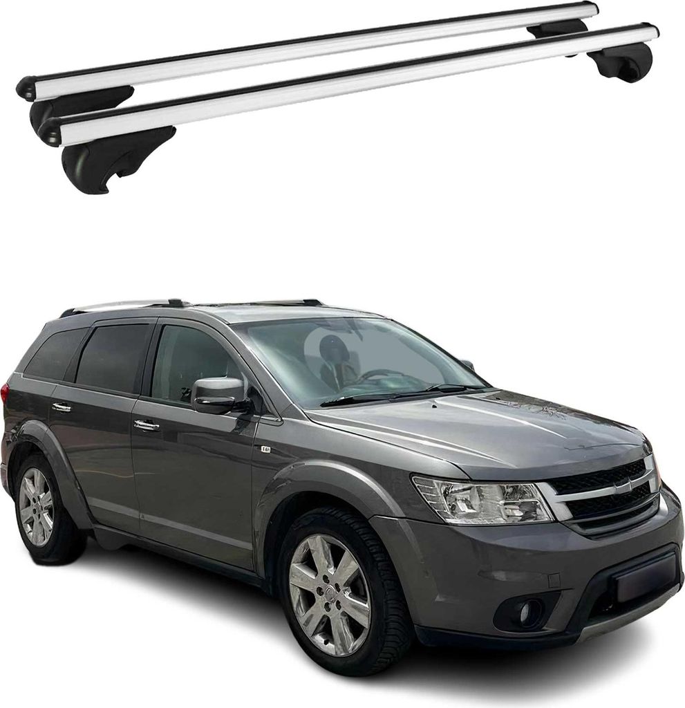Dachträger Grundtäger für Fiat Freemont 2011-2016 75kg Aluminium Silber 2 tlg