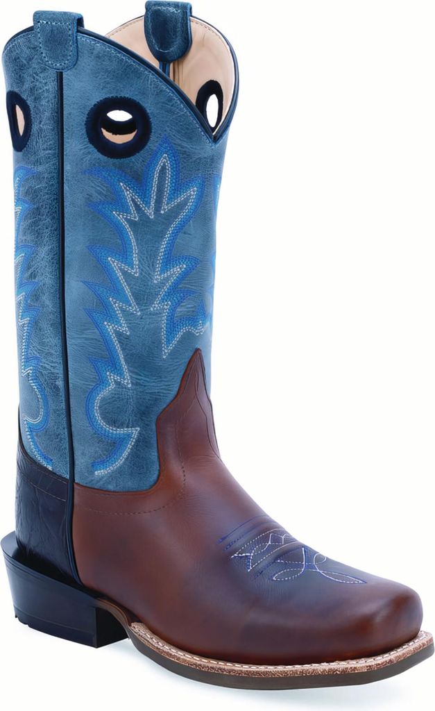 Jama Old West Westernreitstiefel Westernstiefel Kinder u. Jugendliche blau, Größe:25