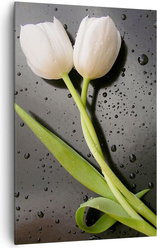 Bild auf Leinwand - Leinwandbild - Einteilig - Tulpen Blume Pflanzung Pflanze - 80x120cm - Wand Bild - Wandbilder - Leinwanddruck - Wanddekoration ...