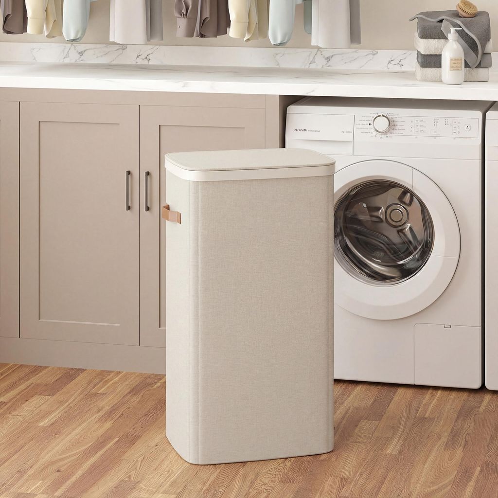 SONGMICS Wäschekorb, 100 L Wäschesammler, Wäschetonne, Produktbild 