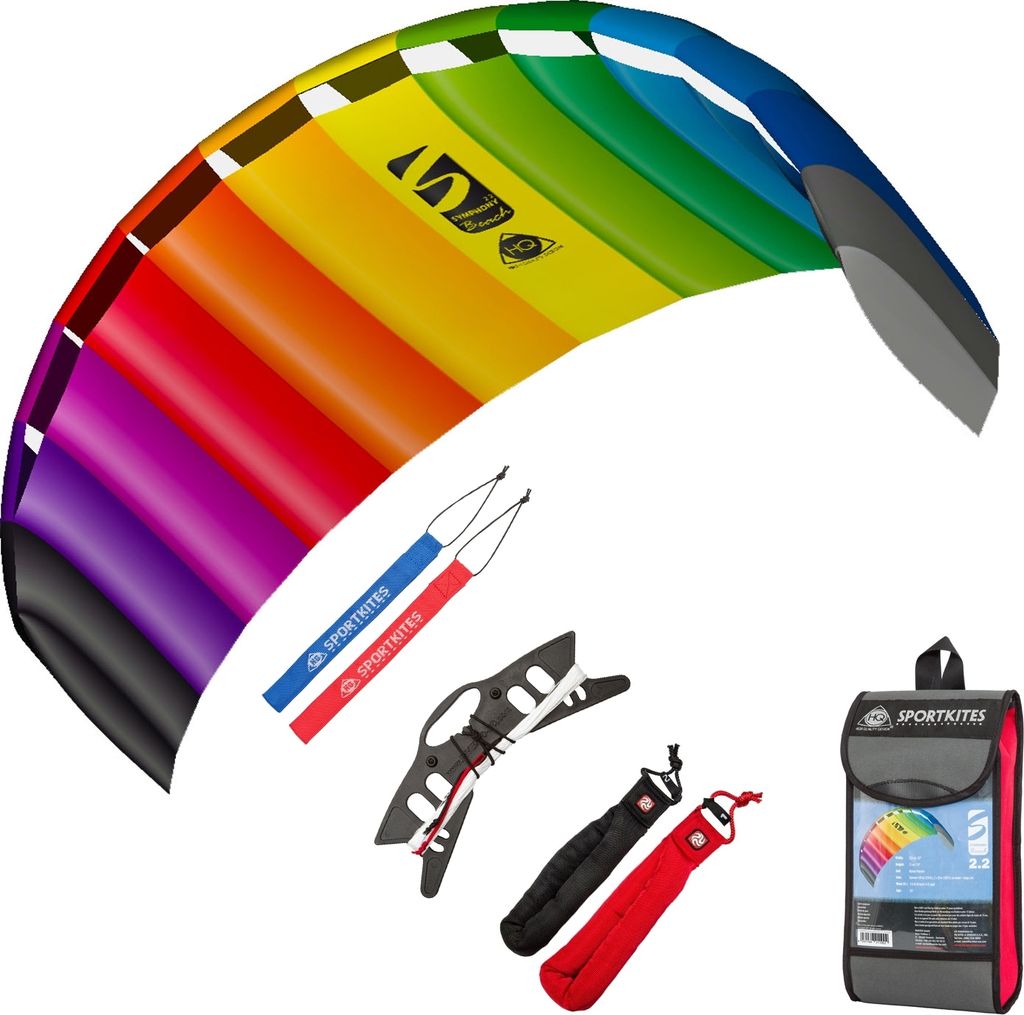 HQ Lenkmatte Symphony Beach III 2.2 Rainbow Bundle R2F Allround Lenkdrachen Kite
