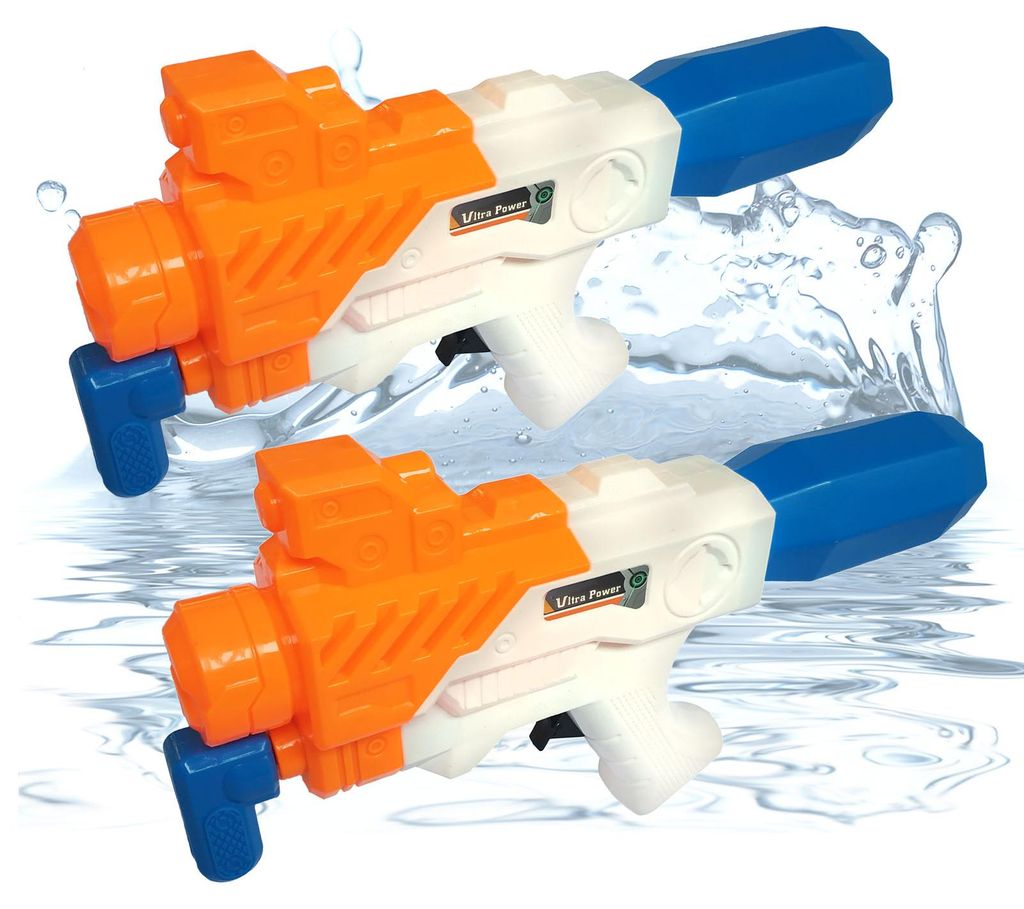 2 Wasserpistolen Spielzeug Spritzpistole mit Tank - 18-30cm