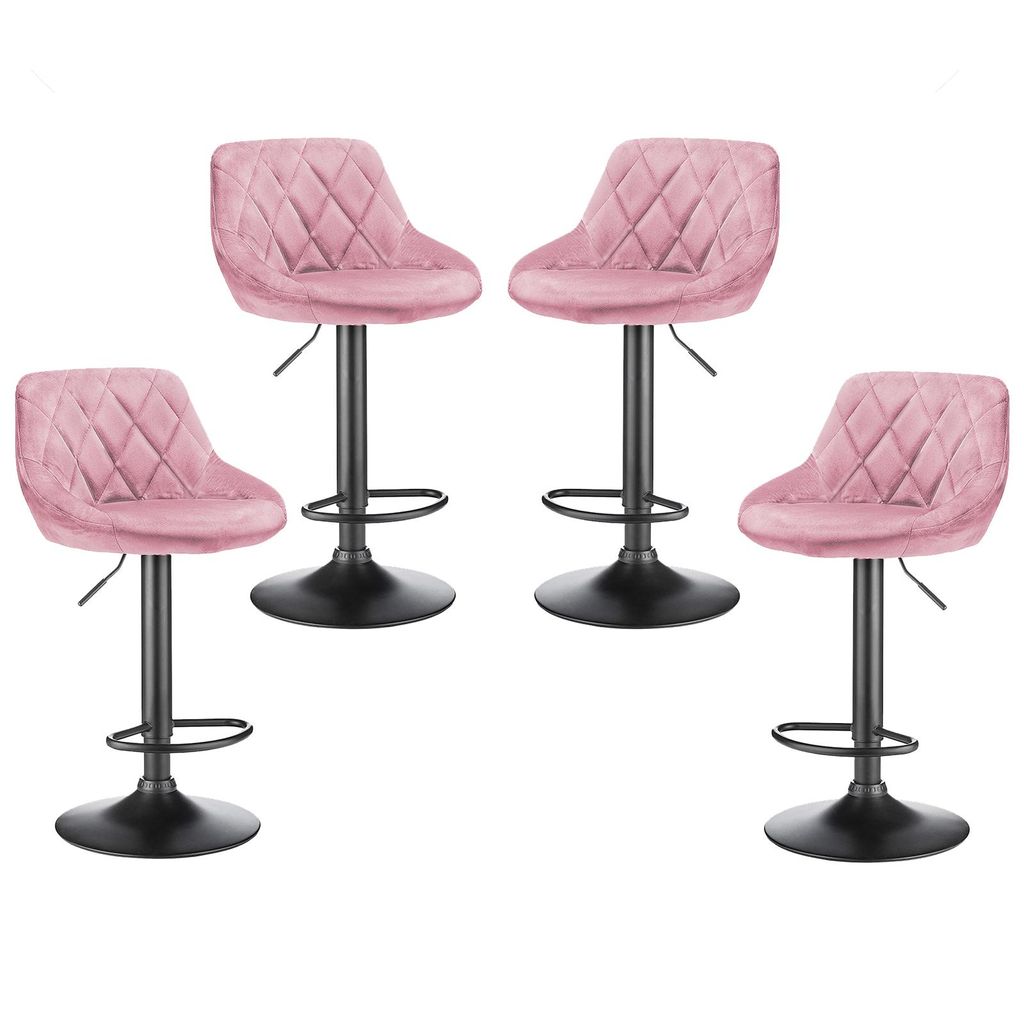 4er Set Barhocker aus Samt Bistrohocker drehbar Produktbild 