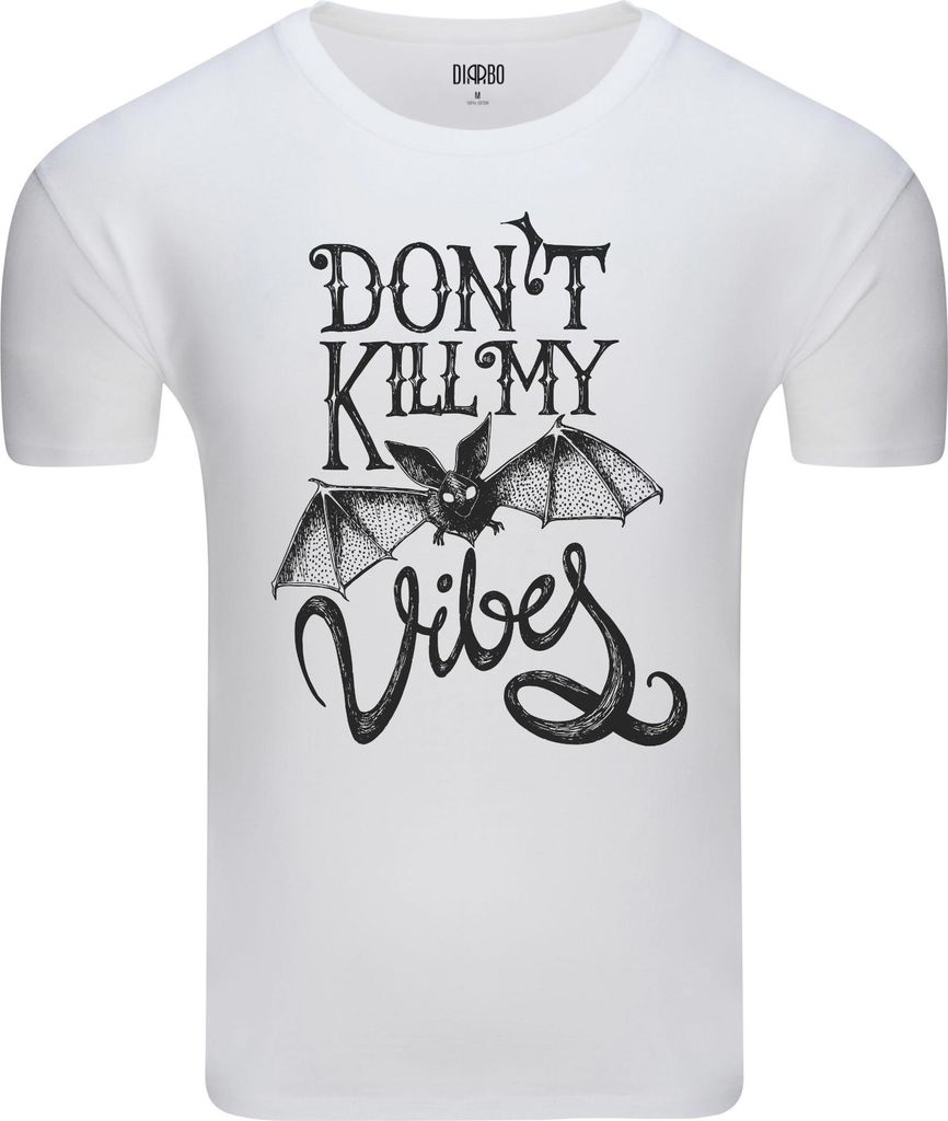 Diarbo Herren T-Shirt mit Lustiger Druck Töte nicht meine Stimmung Weiß Gr.S