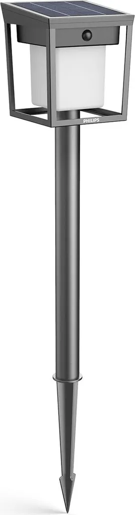 Lampe solaire LED jardin noir double puissance intensité réglable IP65 40cm