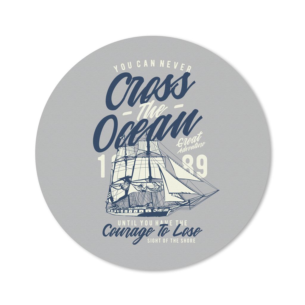 MuchoWow Mauspad Mousepad Segelboot - Grau - Vintage 50x50 cm - Mousepads - Maus Mat - Pad - Mausunterlage - Vinyl