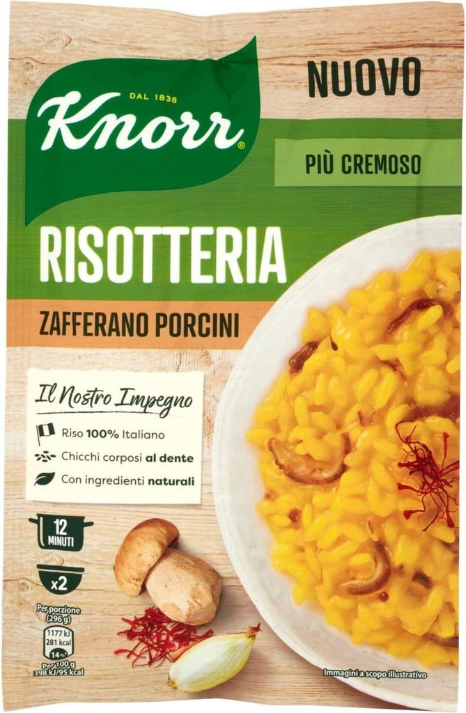6x Knorr Risotto Reis Safran und Steinpilze 175g 100% italienisch Fertiggerichte