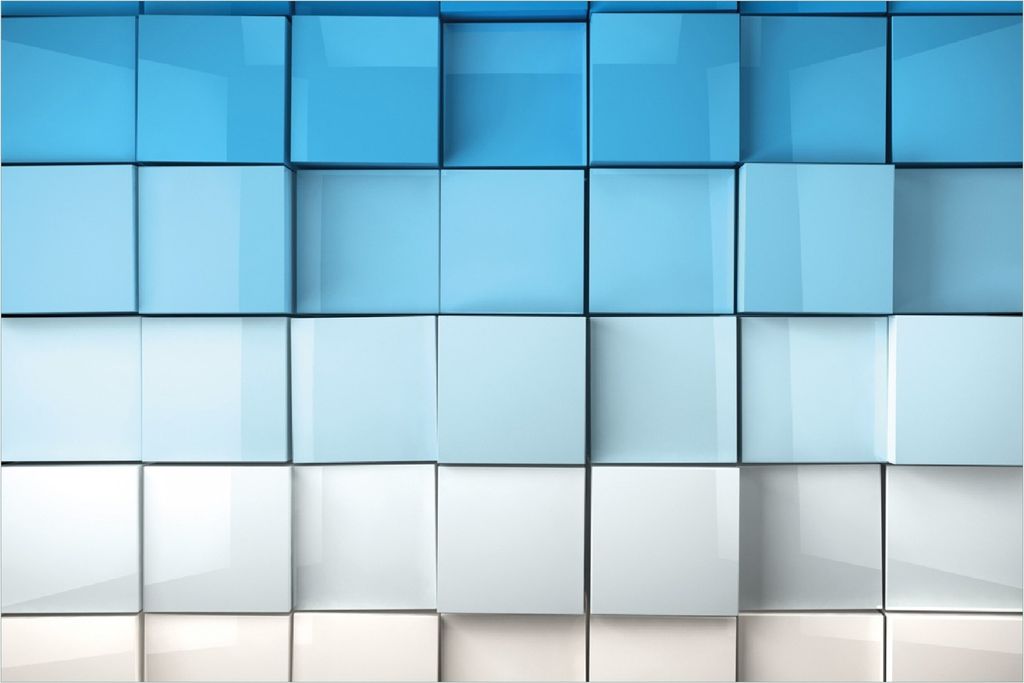 Wallario selbstklebendes Poster - Blau-weiße Kisten Schachteln Muster, Größe: 100 x 150 cm