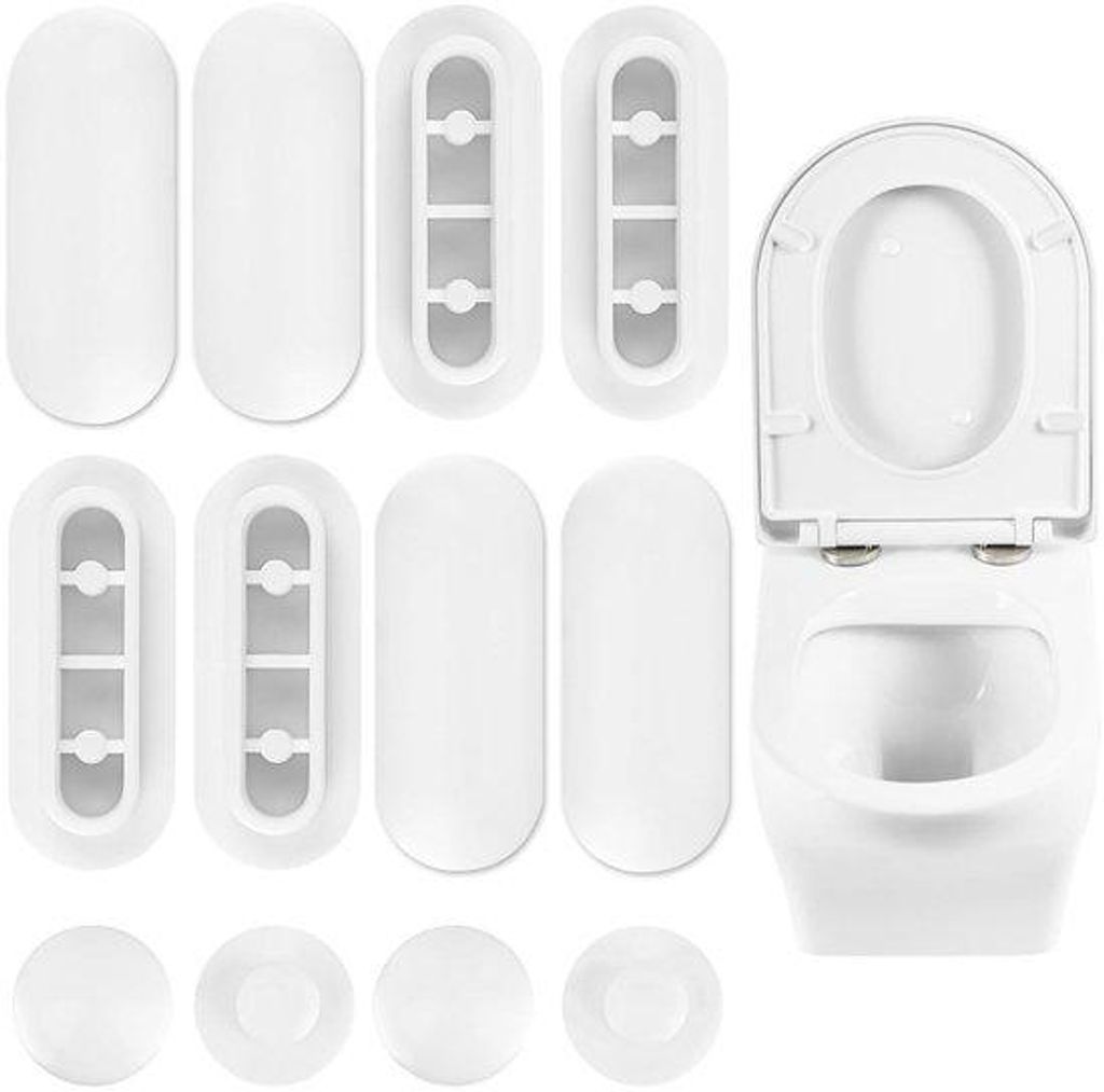Universal toilet damper, 12-pack, white plastic toilet damper, toilet replacement damper Translated to German: Universal-Toilet-Dämpfer, 12er-Pack...