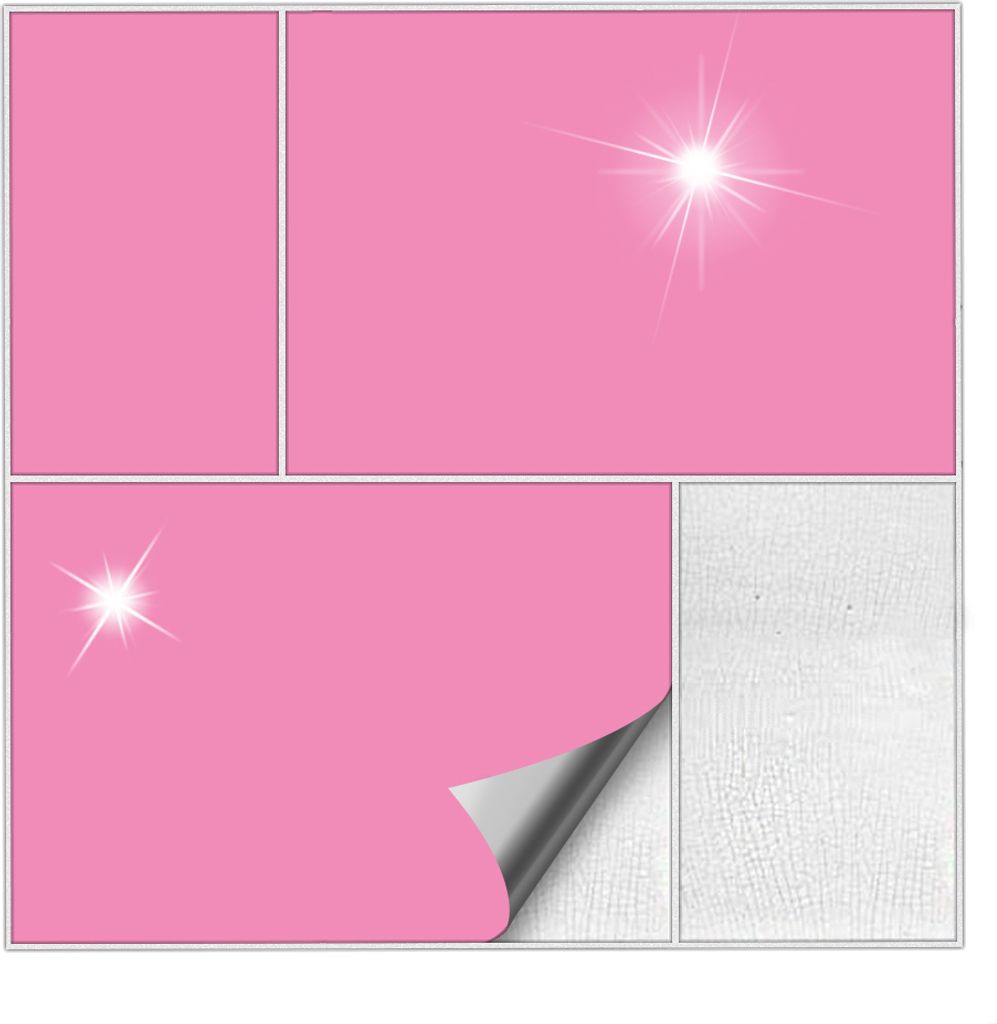Kiwistar Fliesenaufkleber Hellrosa Glänzend - 14 x 19 cm - 25 Stück - Klebefliesen Fliesenmuster Stickerfliesen Wandfliesen überkleben
