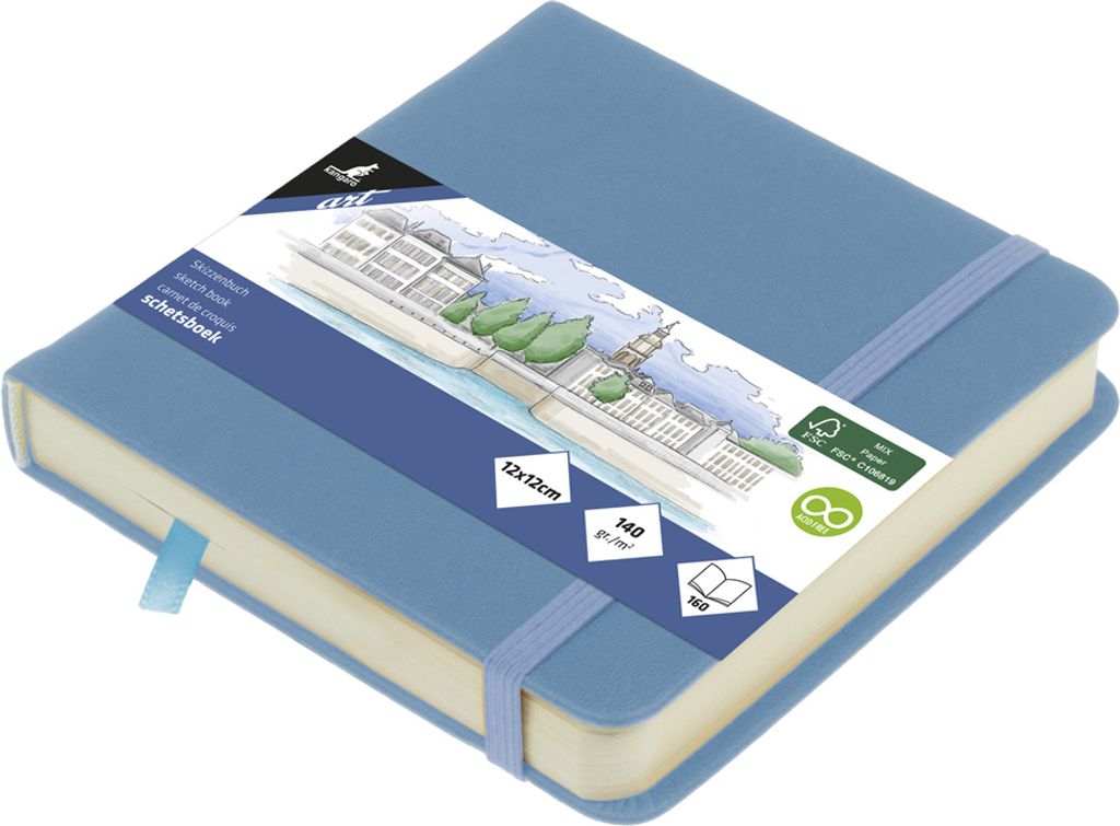 kangaro Skizzenbuch 80 Blatt 120 x 120 mm sky blue