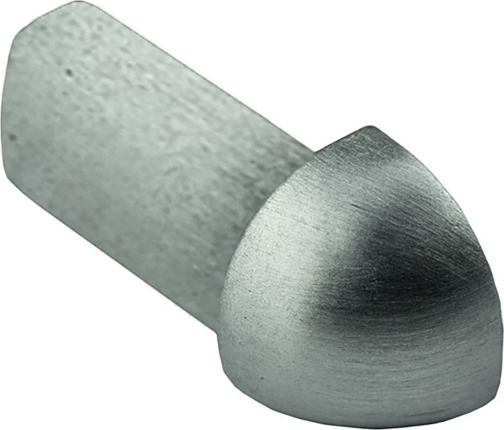 Viertelkreis Ausseneck Vollmaterial Edelstahl V2A 11mm gebürstet