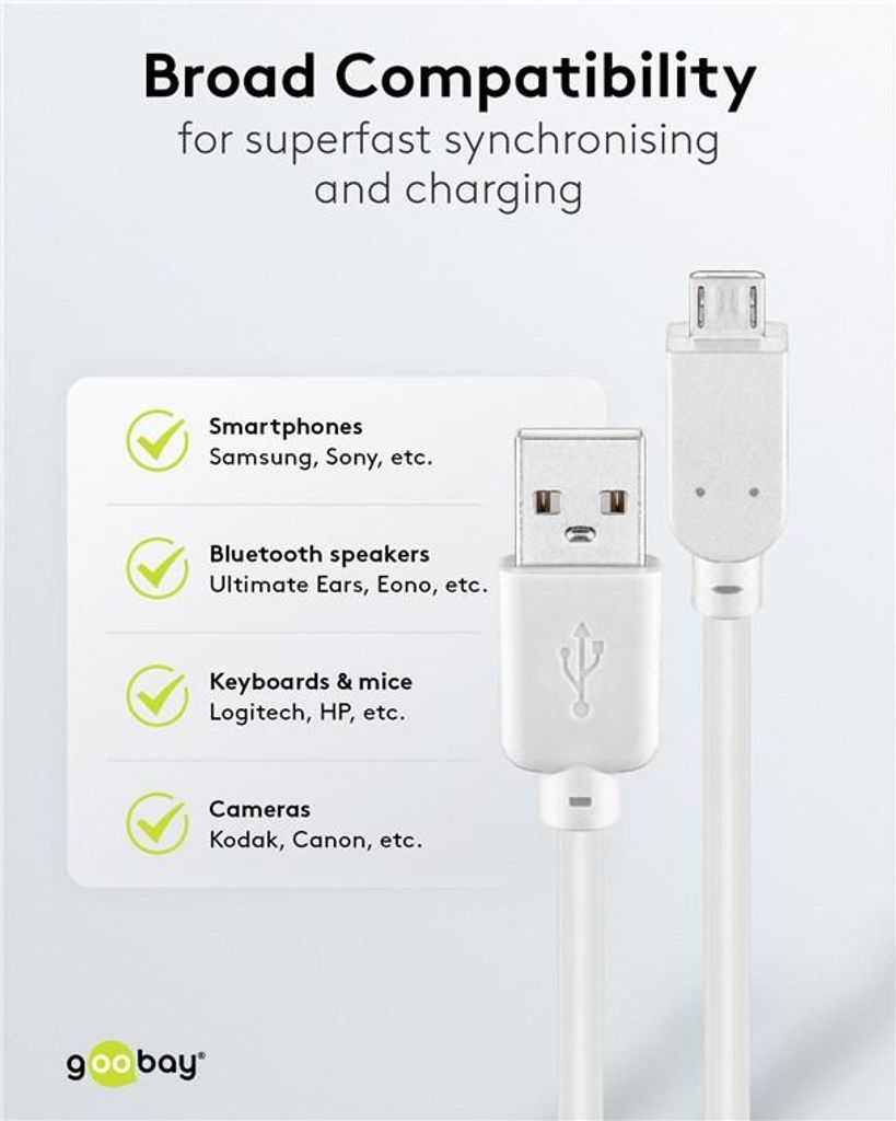 Goobay 93921 Câble USB A Vers Micro USB B 5 M - Câble De Téléphone Portable 480