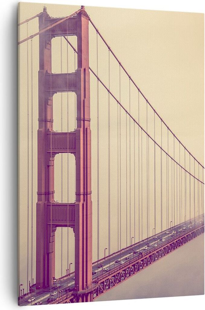 Bild auf Leinwand - Leinwandbild - Einteilig - Brücke Autobahn Infrastruktur - 70x100cm - Wand Bild - Wandbilder - Leinwanddruck - Wanddekoration ...