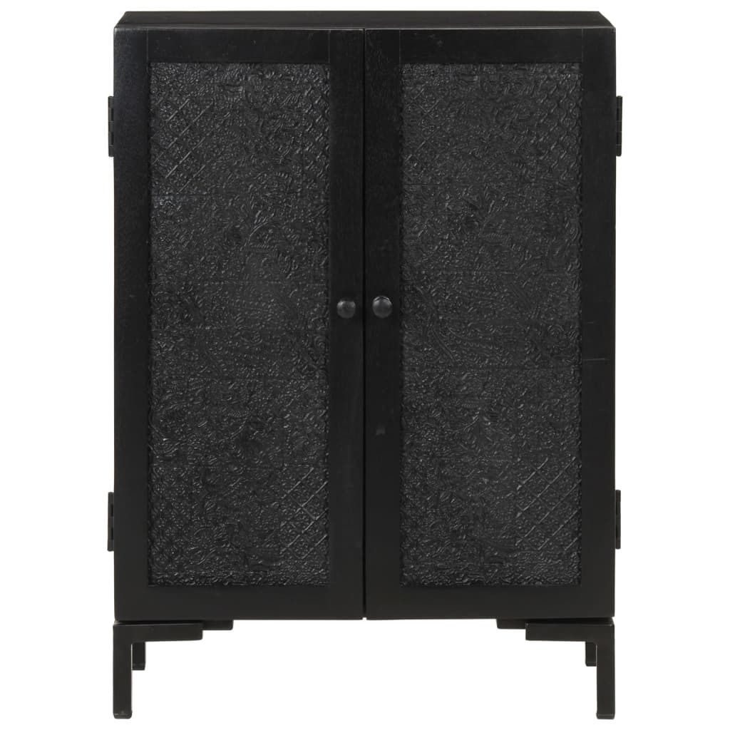 vidaXL Sideboard Schwarz 55x30x77 cm Massivholz Mango und Produktbild 