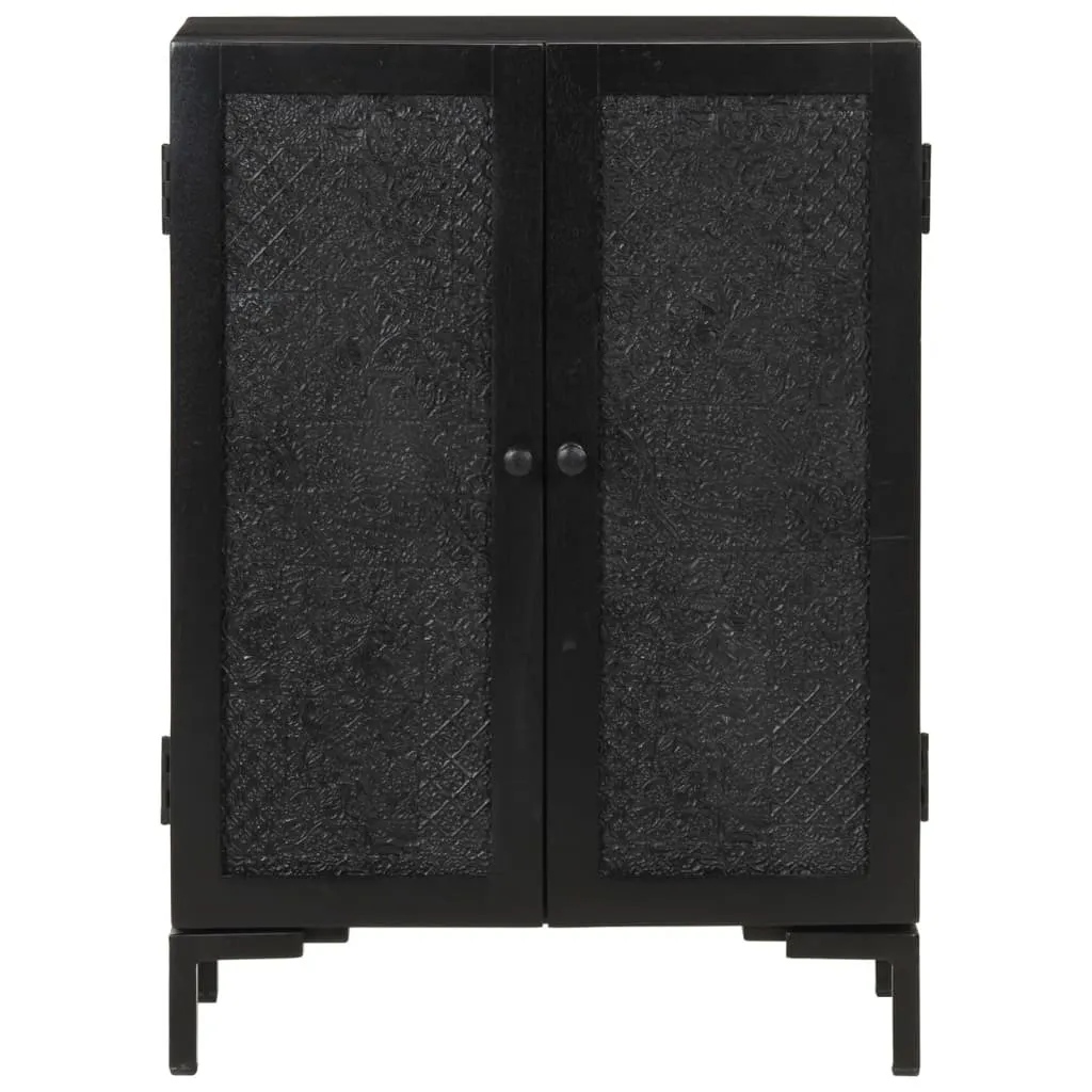 Buffet bas en bois de mangue noir 55 cm style industriel vidaXL