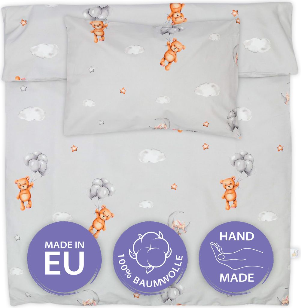 Kinderbettwäsche 90x120 cm Baumwolle Wende Bettbezug Produktbild 