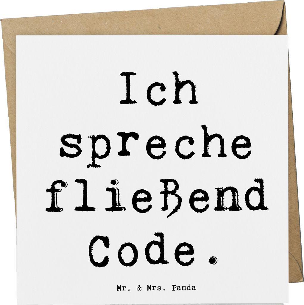 Mr. & Mrs. Panda Grußkarte Spruch Code Meister - Weiß - Geschenk, Programmierung, Berufsgestaltung, Glückwunschkarte, anlasskarte, doppelkarte, ...