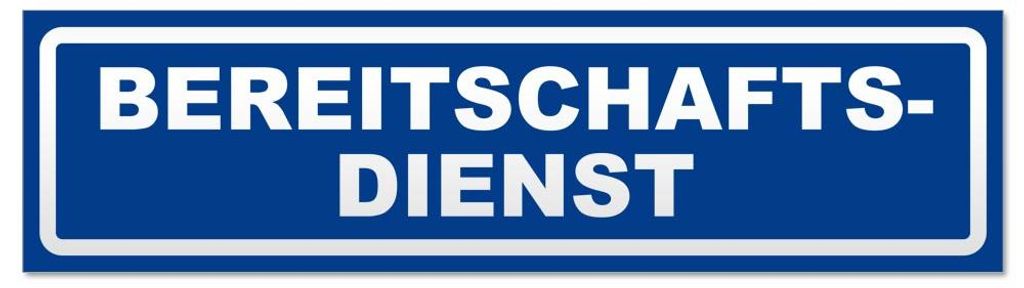 Kiwistar - Autoaufkleber - Verkehrsblau - 45 x 12 cm - Bereitschaftsdienst invertiert - Hinweis Aufkleber Sticker für Auto, Kfz, Fahrrad, PKW, LKW