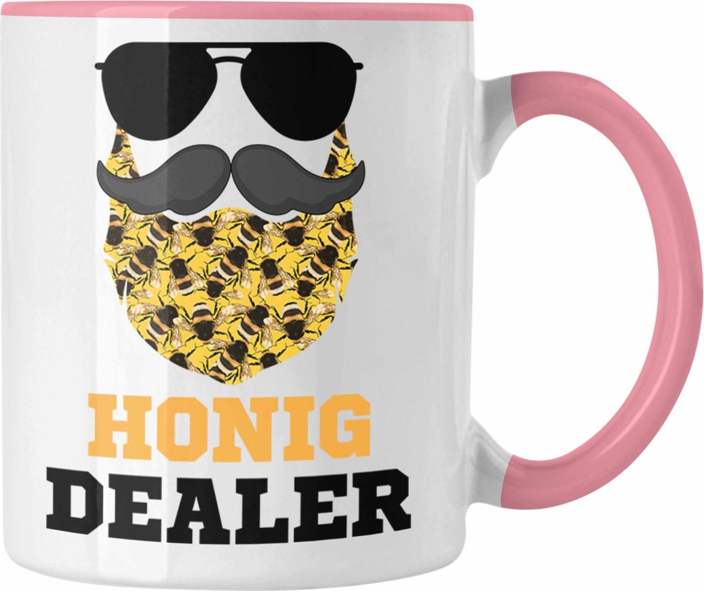 Trendation - Honig Dealer Tasse Geschenk für Imker Lustiger Spruch Imker-Ausrüstung Geschenkidee Lustiger Spruch (Rosa)