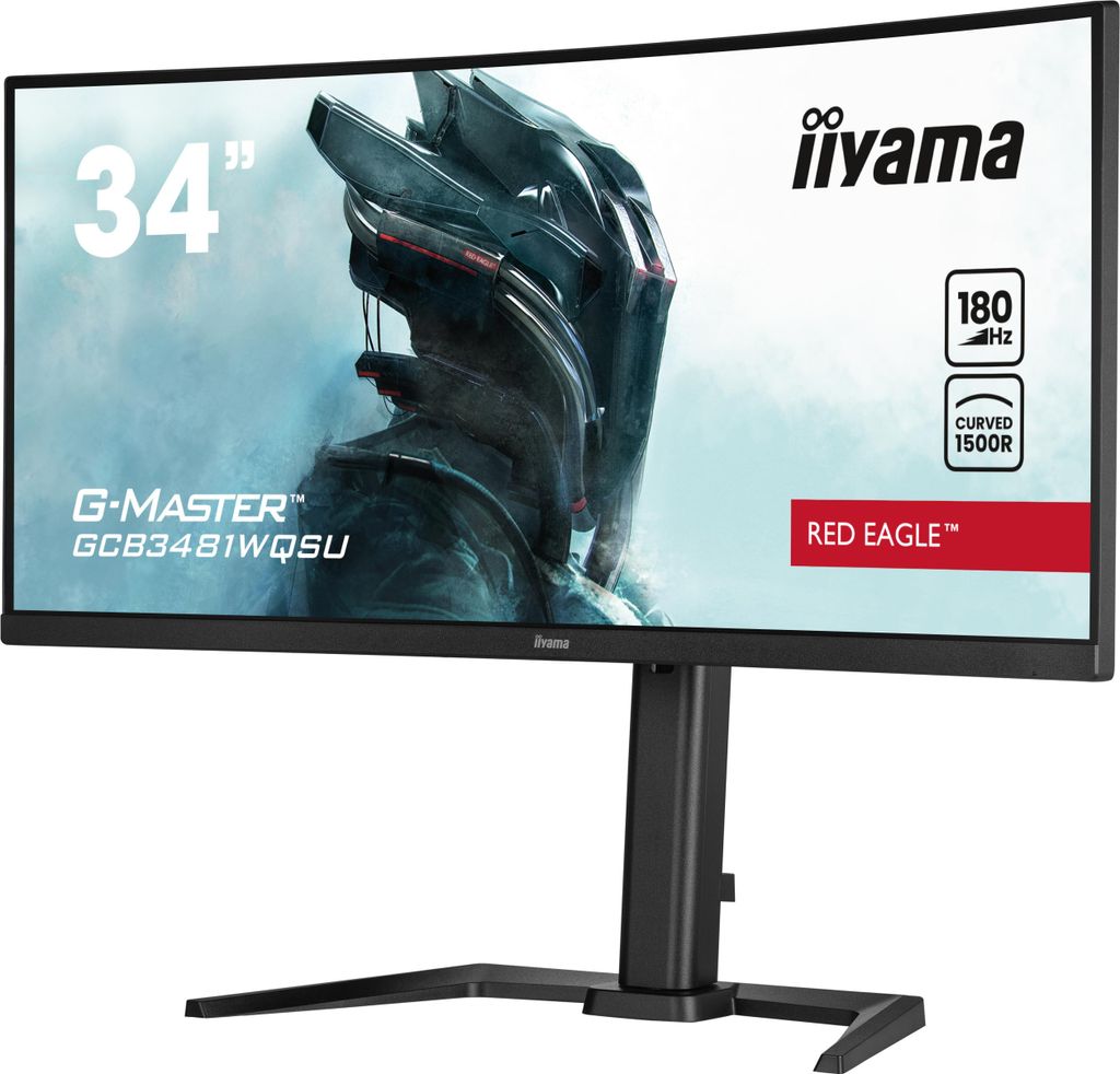 iiyama G-MASTER Red Eagle Curved GCB3481WQSU-B1 34 Zoll Class UWQHD Gekrümmter Bildschirm Gaming-LED-Monitor - 21:9 Format - Mattschwarz - 86,4 cm...