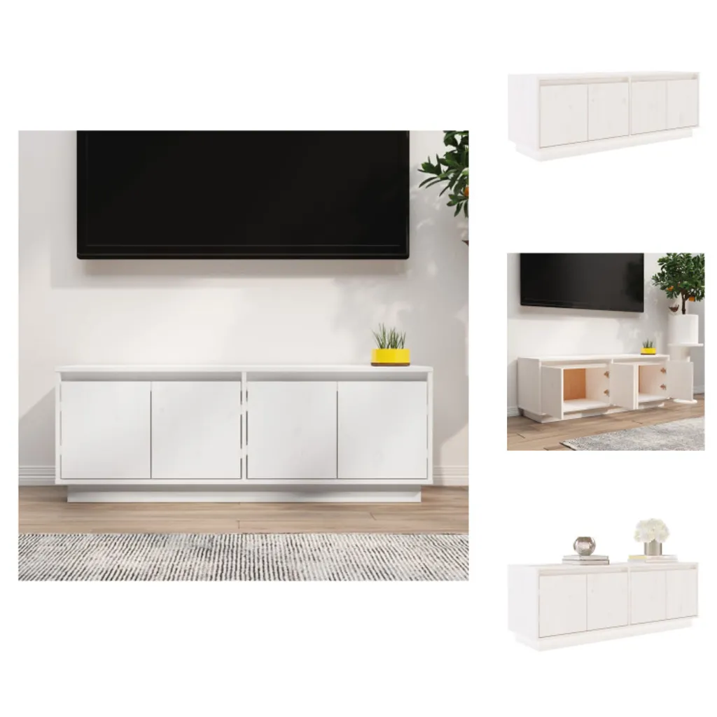 Mobiletto TV vidaXL Bianco Pino Massiccio 110x34x40 cm - Arredo Vero