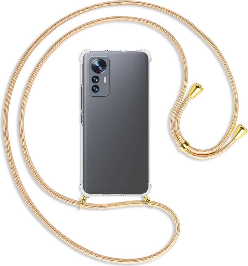 Handykette Backcover-Schutzhülle mit Band (Metall goldfarben) für Xiaomi 12 Lite - Goldkordel