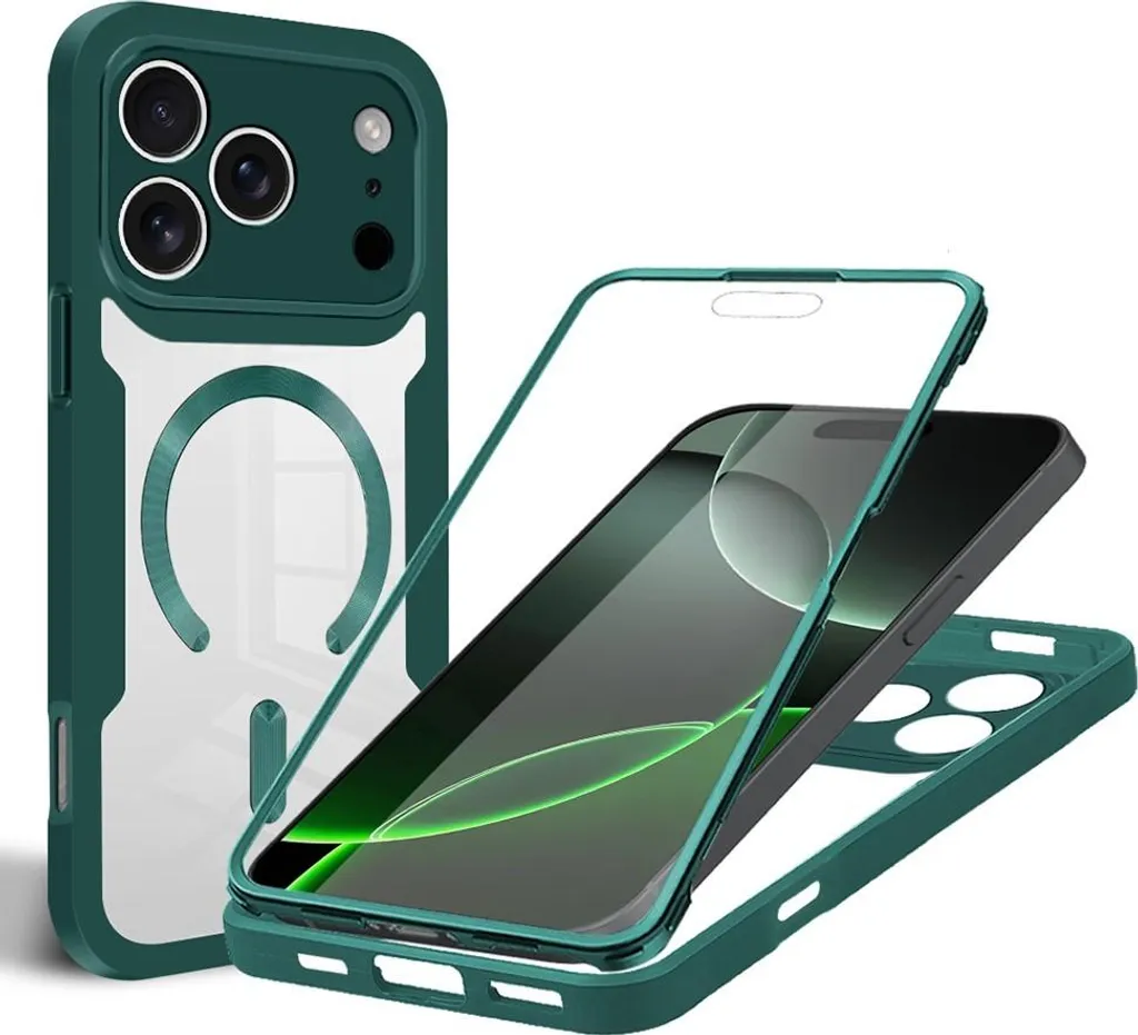 Cover Integrale iPhone 17 Pro MagSafe Verde - Phonesta 360 Slim