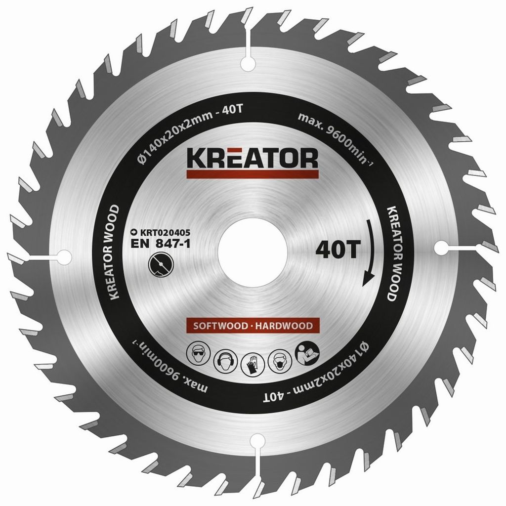 Lame de scie circulaire Ø 140 x 20 x 2 mm 40 dents pour Image du produit 