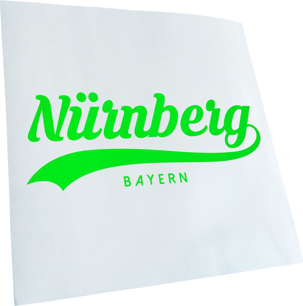 Kiwistar - Autoaufkleber - Nürnberg Bayern - Neongrün - 30x11cm - Aufkleber für Auto, Laptop, Fahrrad, LKW, Motorrad mehrfarbig JDM Decal Racing