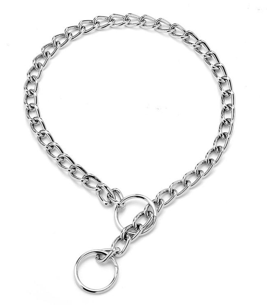 Hundehalskette, Kette, Eisen, nahtlos geschweißt, bissfest, Haustier-Metallhalsband für Katze, Silber, 0,35 x 60 cm