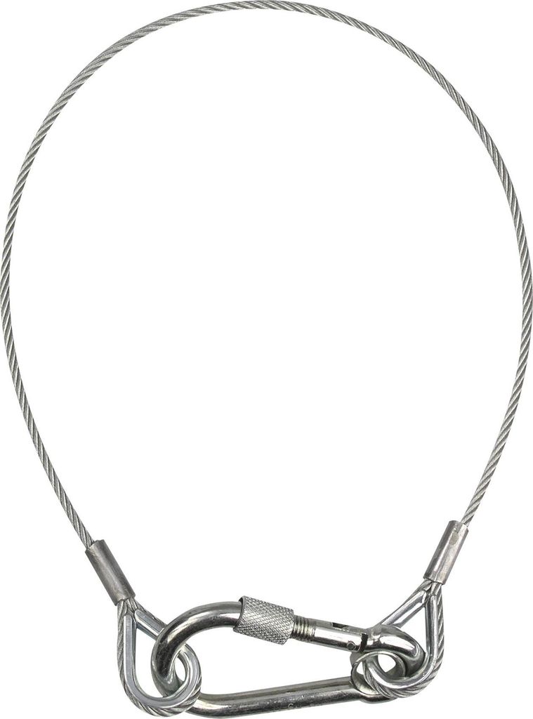 Showgear Safety Cable 6 mm - with Safety Ring WLL: 60 kg - 75 cm - Silber