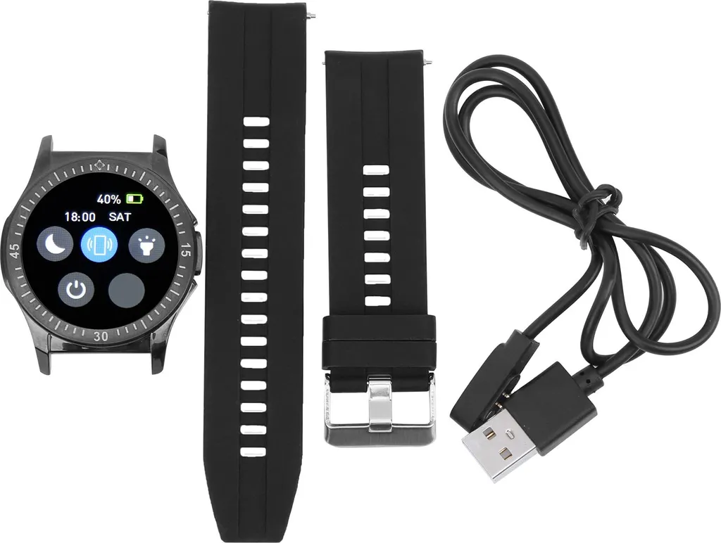 Montre de sport G6 connectée pour le suivi de la forme en noir
