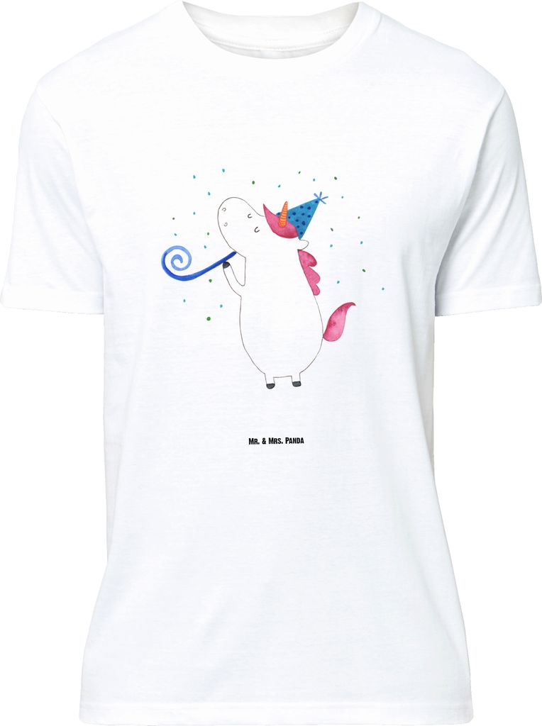 Mr. & Mrs. Panda Größe XL T-Shirt Einhorn Party - Weiß - Geschenk, Shirt, Unicorn, mit Spruch, Fest, Club, Einhörner, Konfetti, Tshirt