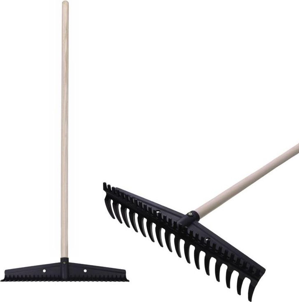 Garten Rechen Strend Pro Premium S891, 445x115 mm, 16 Zähne, Holzstiel