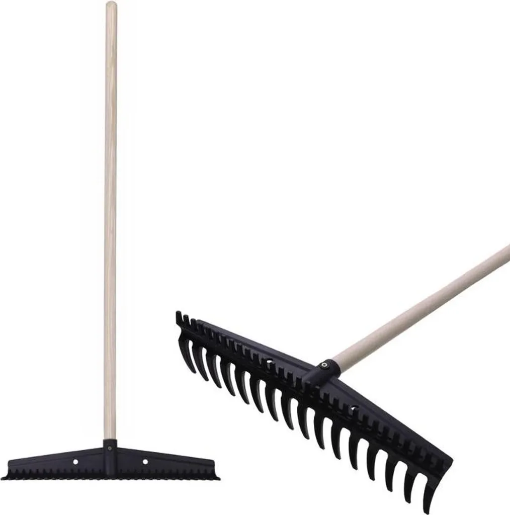 Rastrello da giardino Strend Pro Premium S891, 445x115 mm, 16 denti, manico in legno