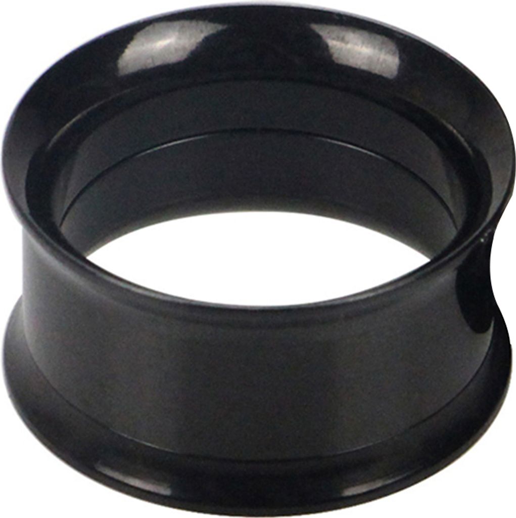 1 Stück Ohr-Expander, einfarbig, hautfreundlich, Edelstahl, doppelt ausgestellt, für Männer und Frauen-Schwarz,8mm