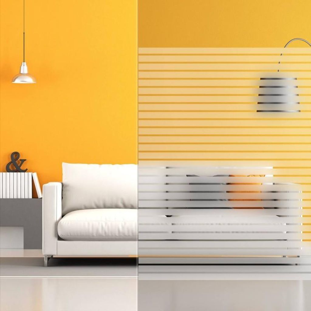 DIMEXACT - DIMEXACT Selbstklebende Dekorfolie mit Motiven für Fenster, Effekt 35 mm breite weiße Streifen, Breite 1,52 m, Rolle -152 cm x 1.5 m -...