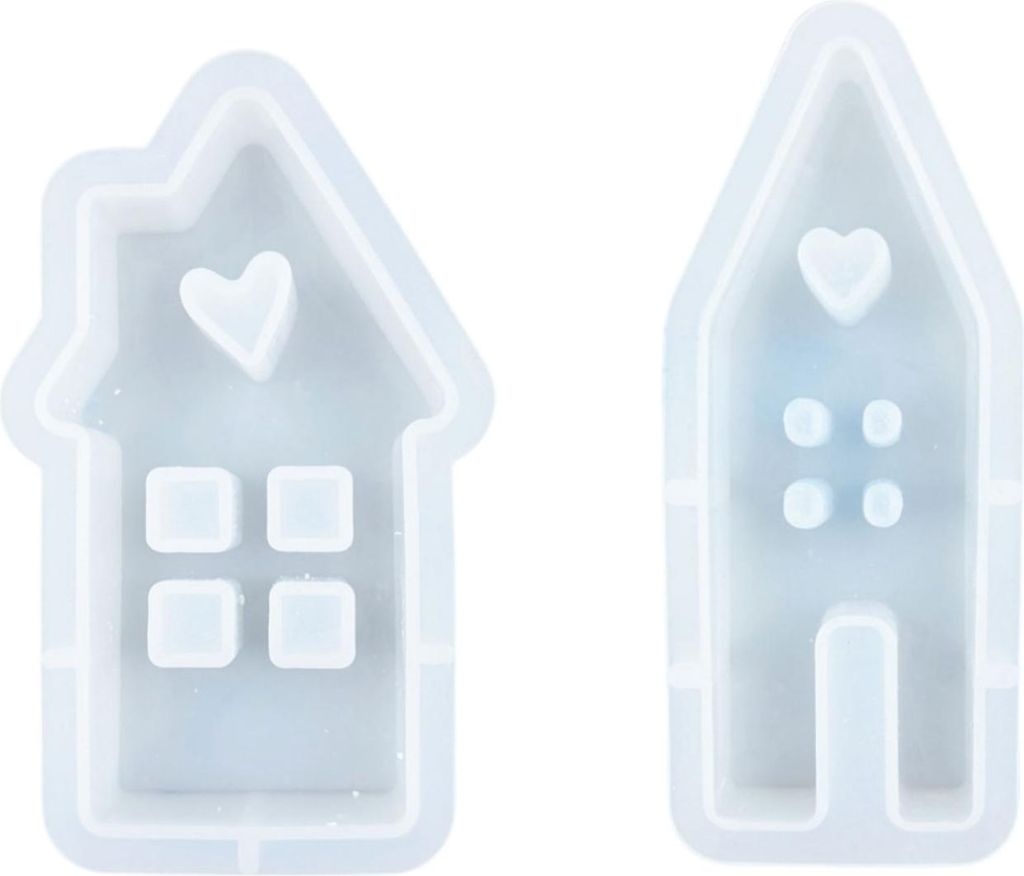 Silikon-Hausformen, 2er-Pack Silikon-Hausformen, 3D-Silikonformen für Häuser, Silikonformen für Bastelarbeiten, Silikonformen für Epoxidharz, F...