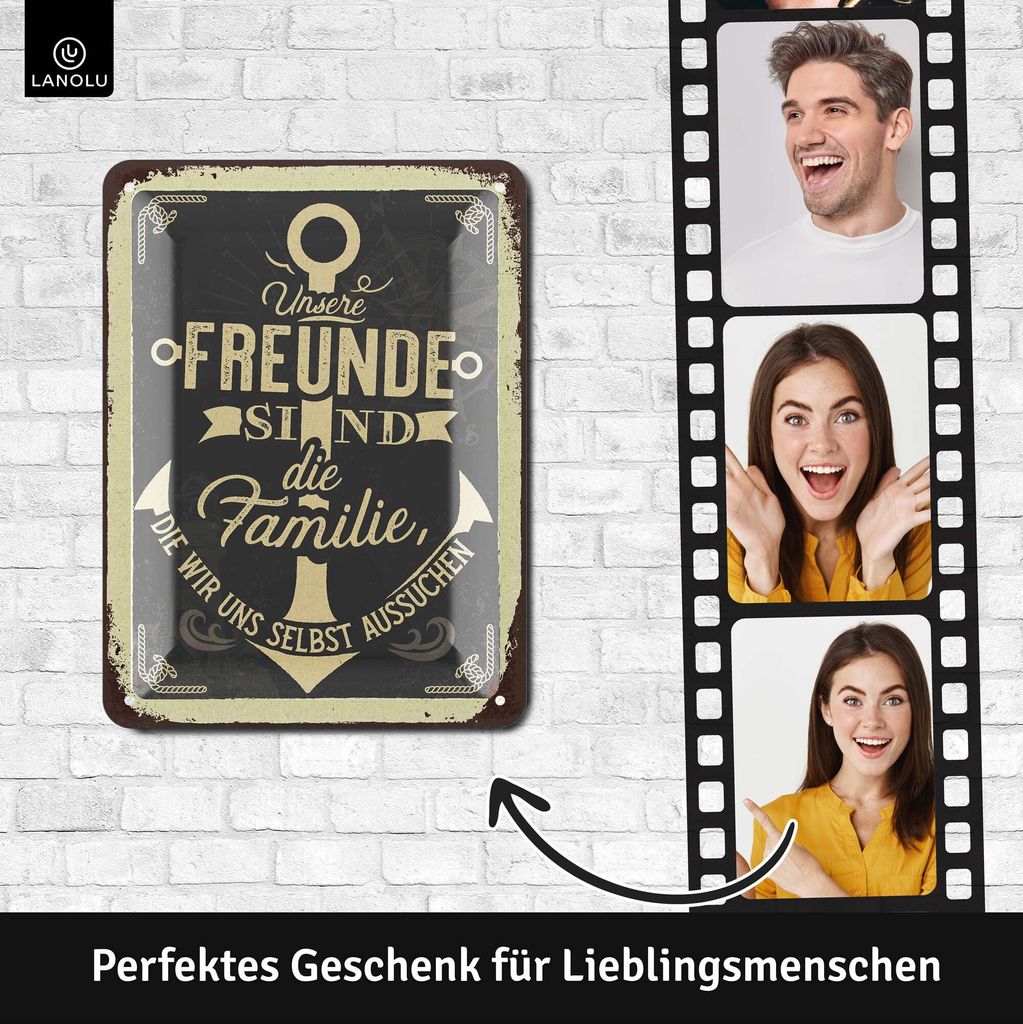 Retro Blechschild 'Manchmal Rede Ich Mit Mir Selbst' - 13x36cm Vintage Deko