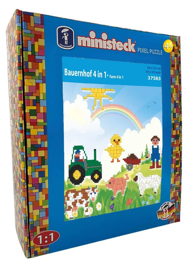 Jeu de Construction Mosaïque Ministeck Ferme 1000T 4in1 pour Enfants