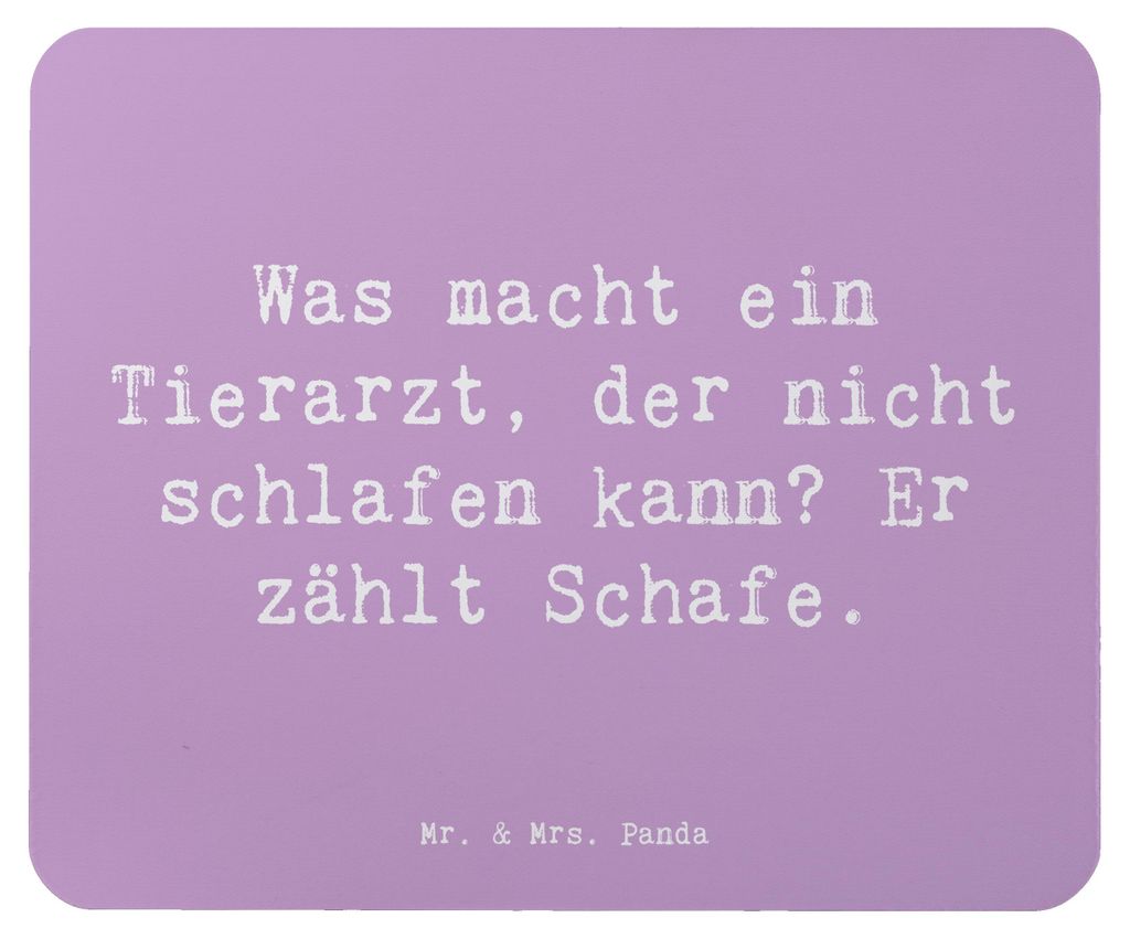 Mr. & Mrs. Panda Mousepad Spruch Tierarzt Schafzählen - Lavendeltraum - Geschenk, Veterinär, Behandlung, laptop, liebevolles Dankeschön, Geschen...