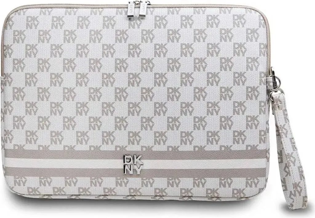 Protégez votre Laptop 14 Pouces avec Style : Housse DKNY Beige Rayée