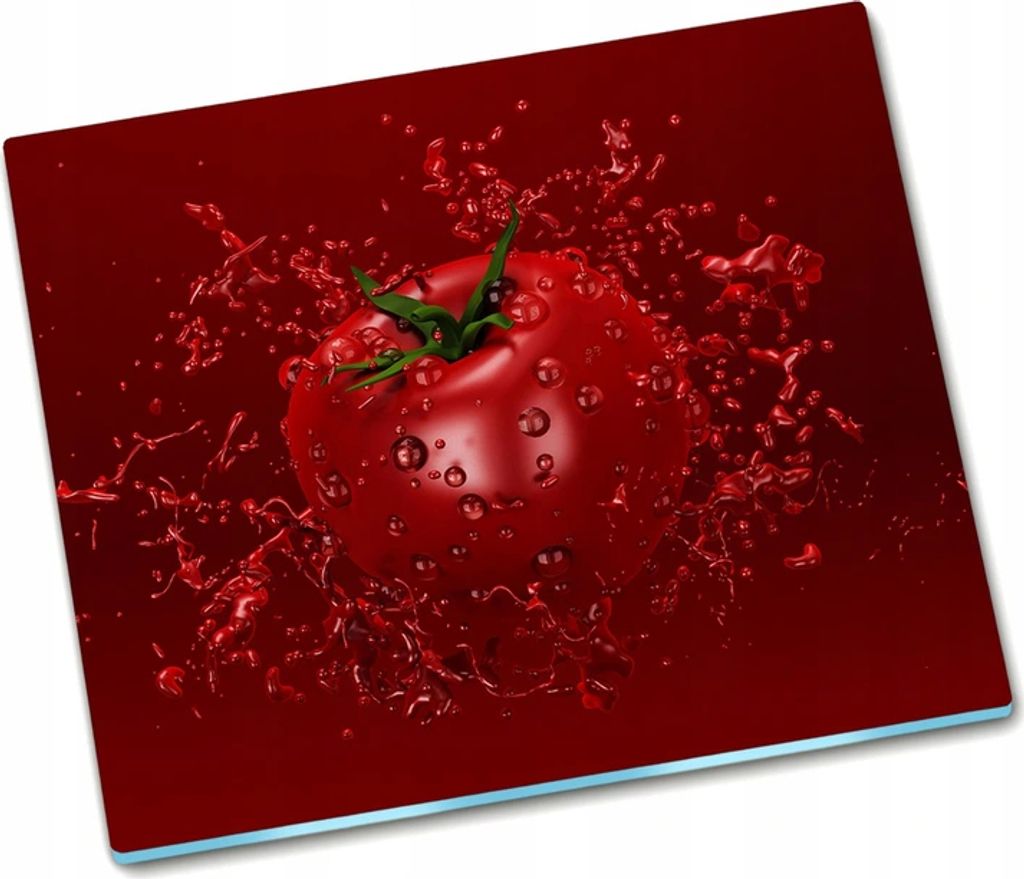 Induktionsplatte aus gehärtetem Glas mit Grafik Tomatensaft - 60x52