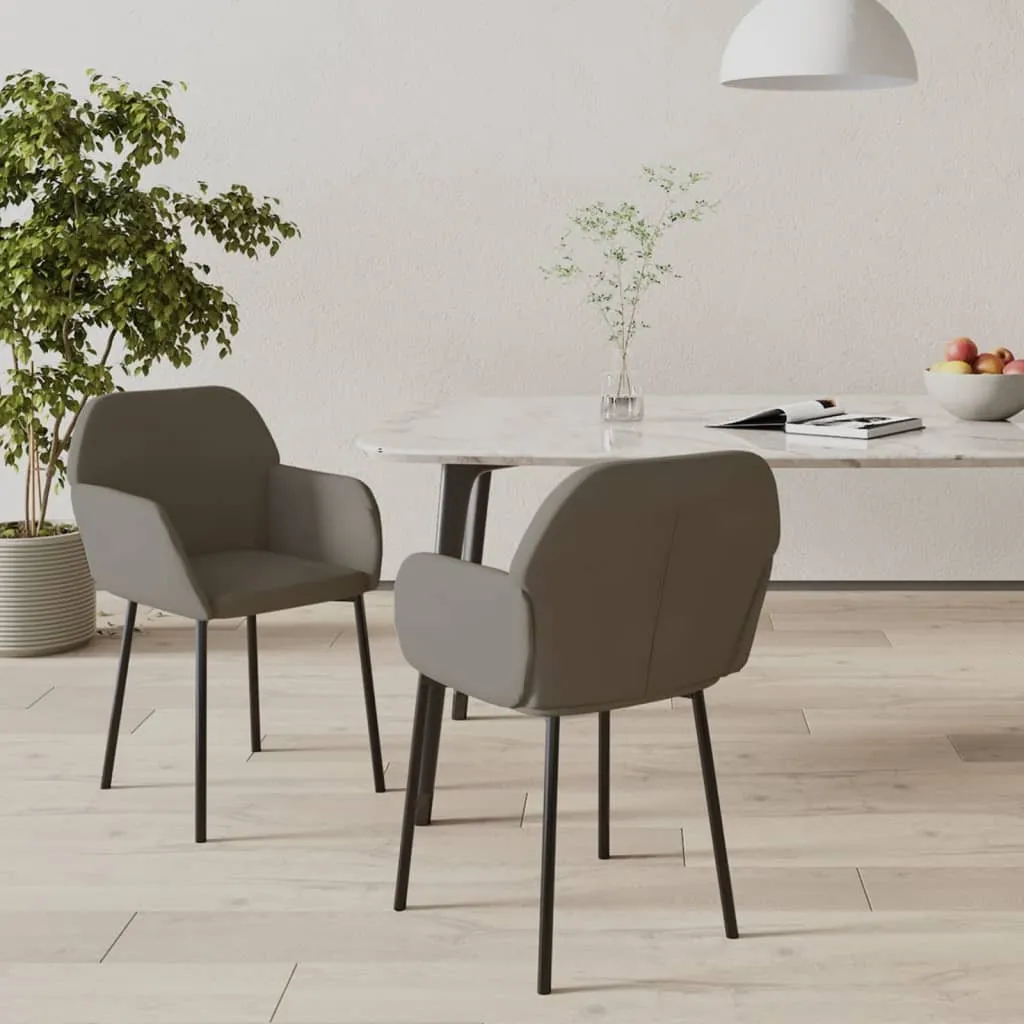 Sedie da Pranzo The Living Store 2 pz Velluto Grigio Scuro Eleganti