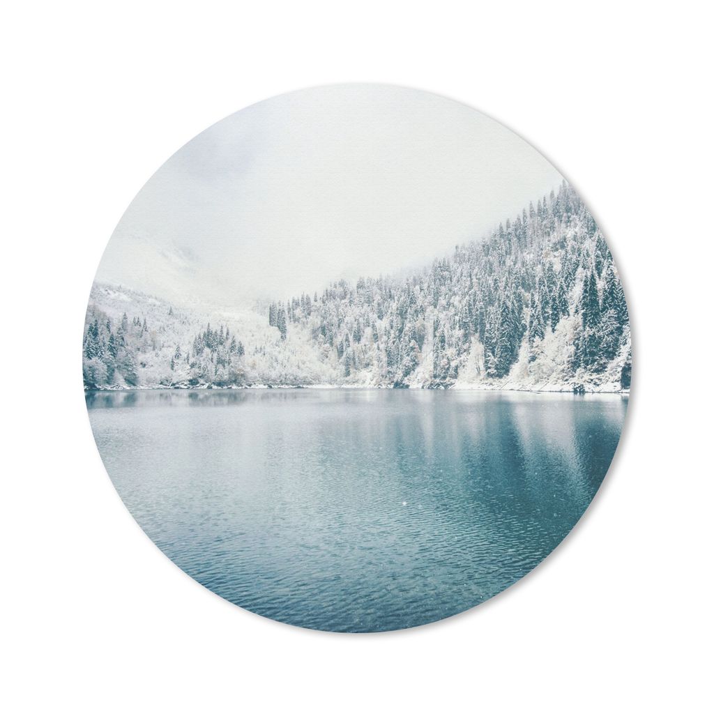 MuchoWow Mauspad Mousepad Winter - Wasser - Schnee 30x30 cm - Mousepads - Maus Mat - Pad - Mausunterlage - Tischunterlage - Schreibtischmatten