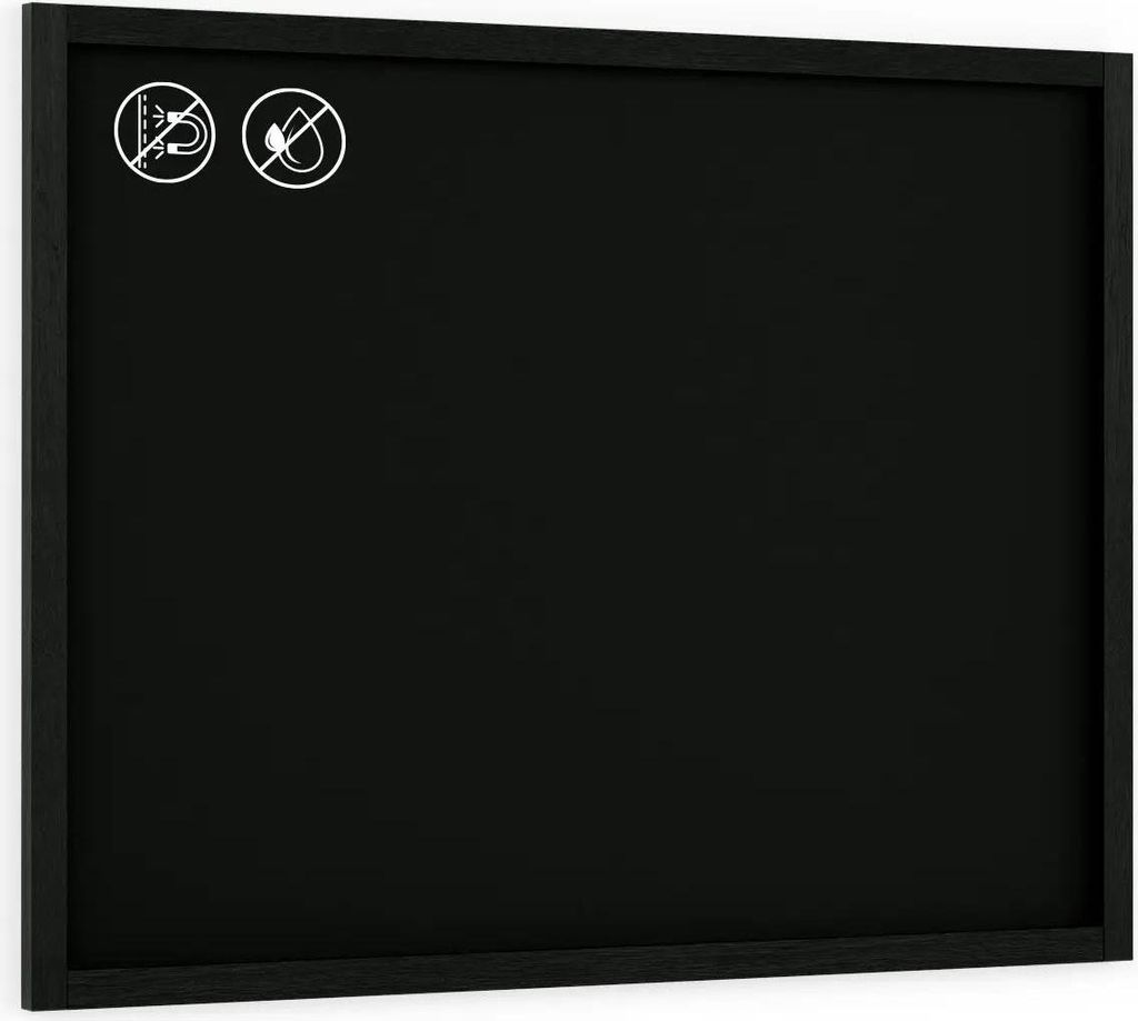 Lavagna Nera da Gesso con Cornice Nera in Legno 120x90cm, Immagine del prodotto 
