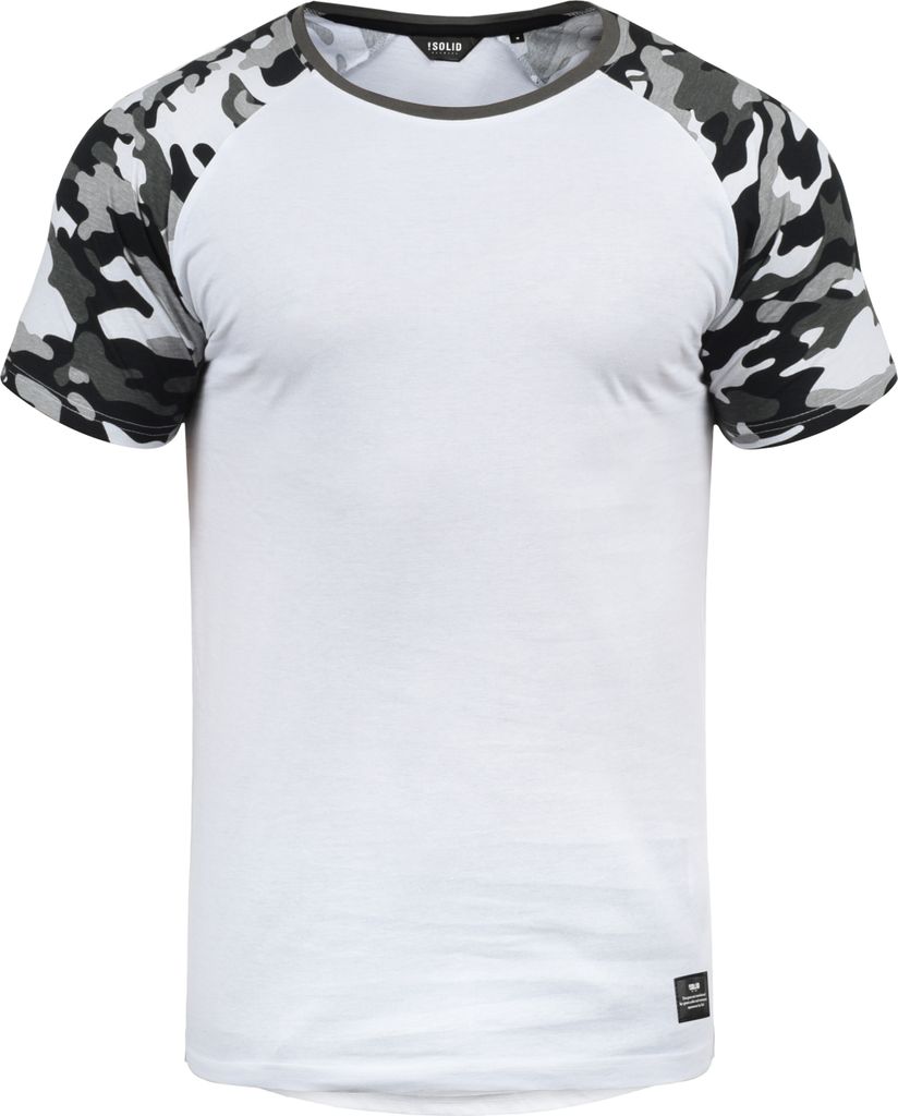 SOLID SDCahil Herren T-Shirt Kurzarm Shirt mit Rundhals-Ausschnitt Camouflage-Muster Baumwollmischung Regular fit