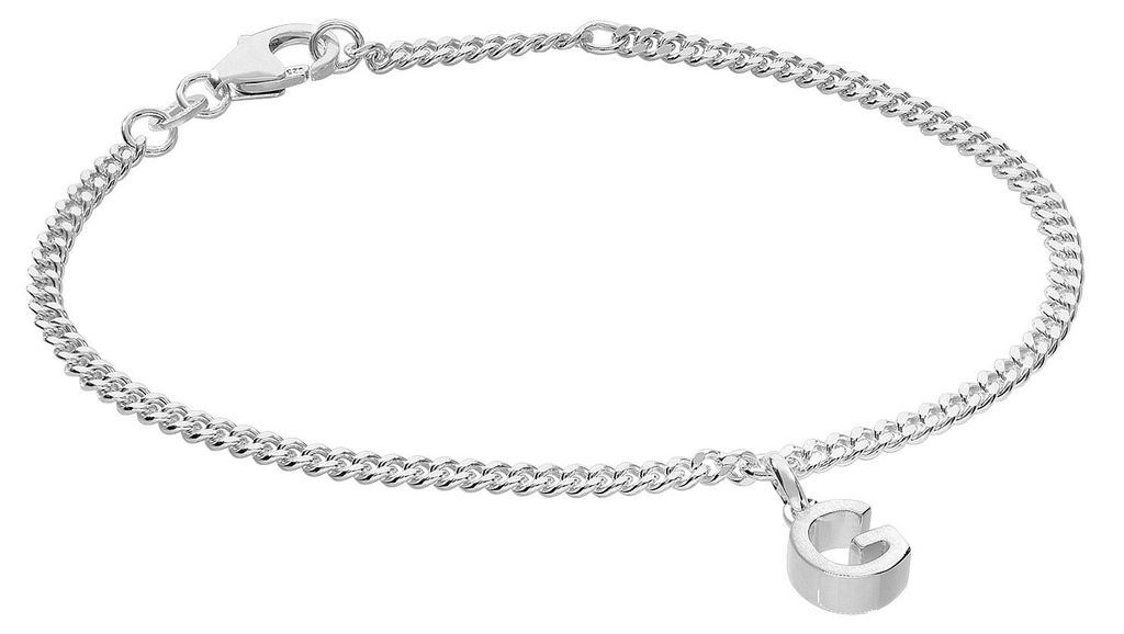 trendor 21590-G Mädchen-Armband mit Buchstabe G 925 Silber Rhodiniert